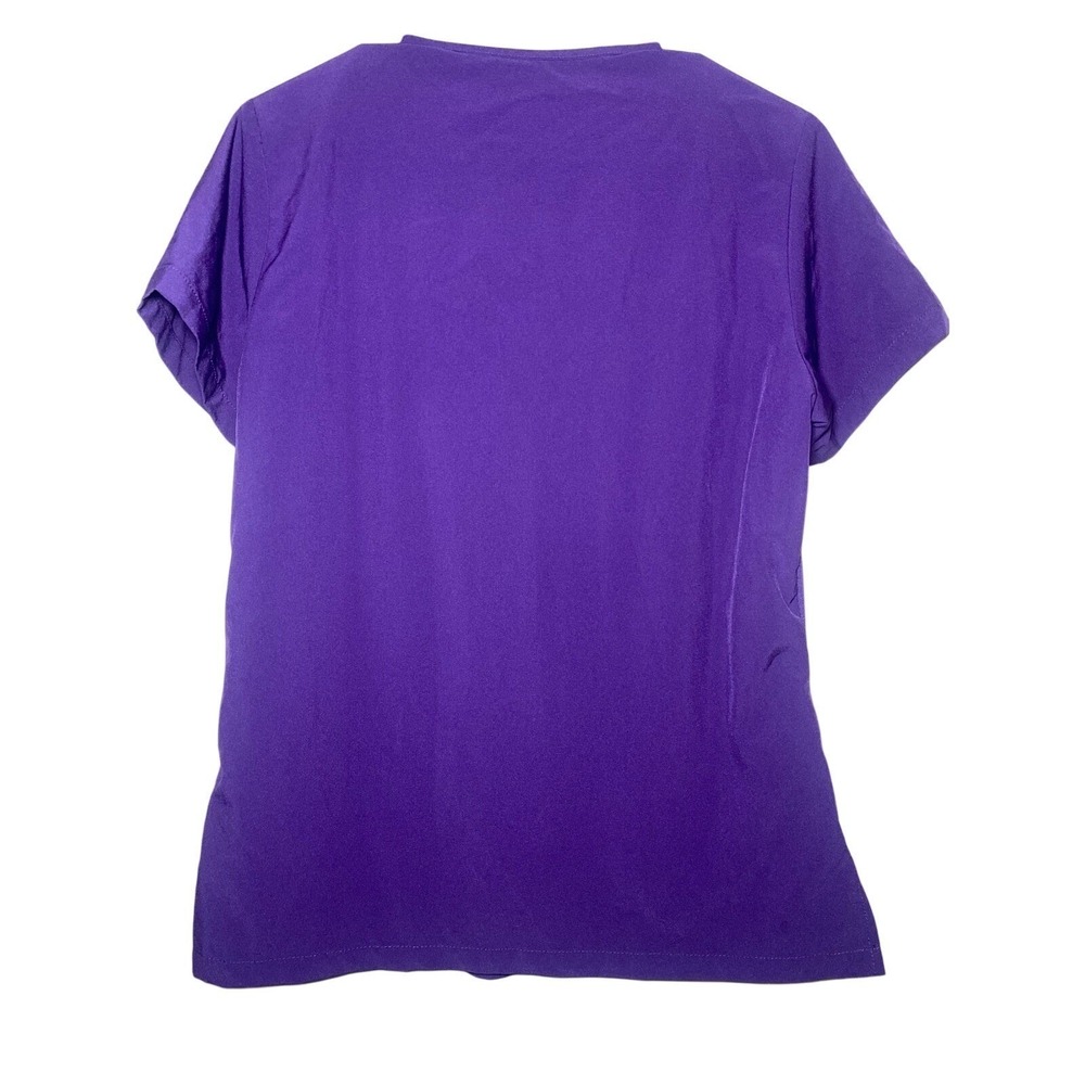 PandaMed Purple Scrubs V Neck Short Sleeve Top Womens Size Medium - Picture 2 of 4